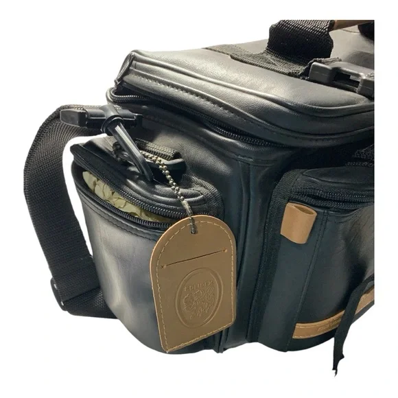 Solidex Black Leather Camera Video Equipment Bag with Gold Warranty